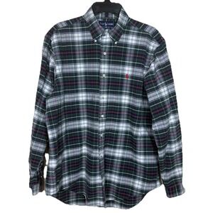 Ralph Lauren 100% Cotton Plaid Button Down Shirt Mens Size XL Preppy Classic